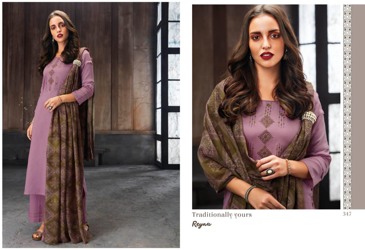 Traditionally Yours By Reyna 341 To 348 Series Beautiful Pakistani Suits Stylish Fancy Colorful Festive Collection Party Wear & Ethnic Wear Heavy Jam Satin Embroidered Dresses At Wholesale Price