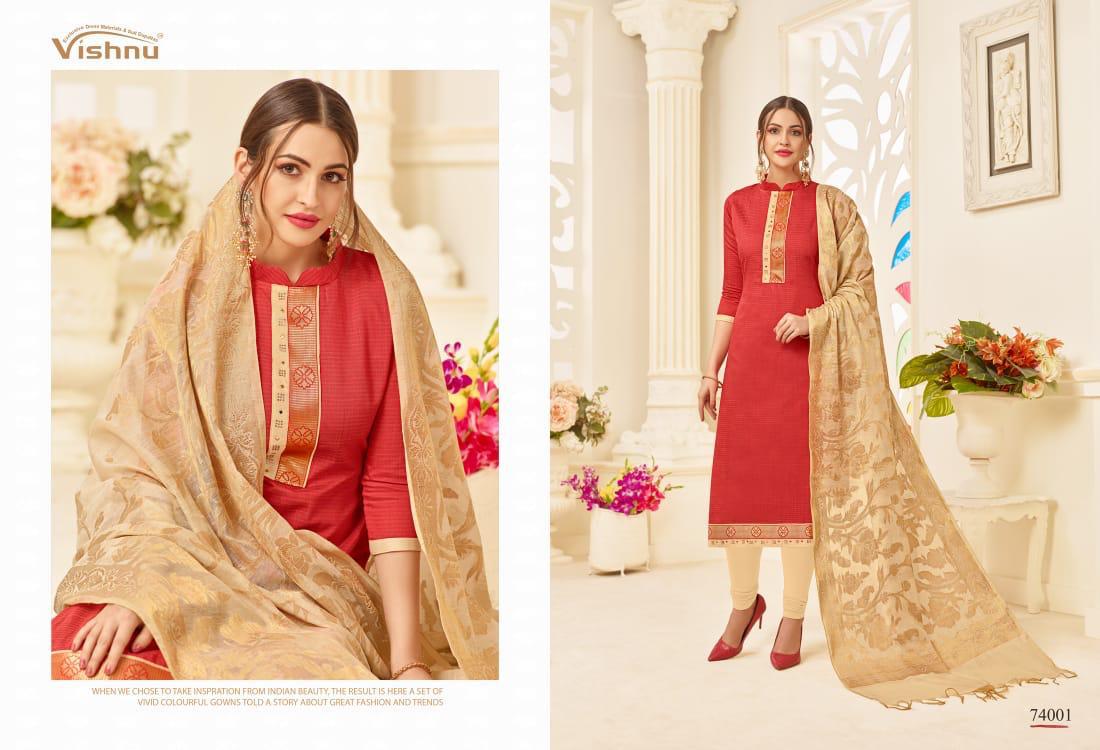 Tressha Vol-4 By Vishnu Impex 74001 To 74012 Series Beautiful Suits Stylish Fancy Colorful Party Wear & Ethnic Wear Coimbatore Modal Pattern Dresses At Wholesale Price