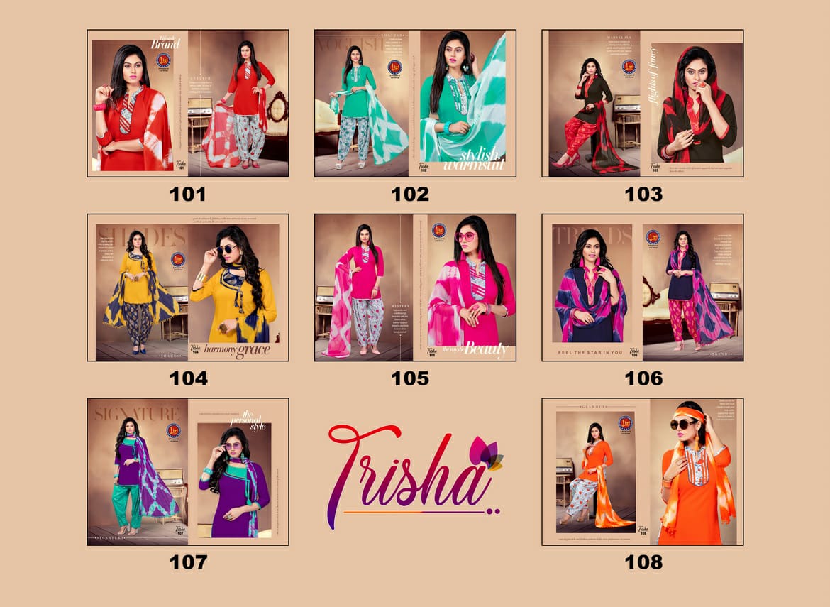 Trisha By Lizi 101 To 108 Series Beautiful Suits Stylish Colorful Fancy Casual Wear & Ethnic Wear Haevy Rayon Printed Dresses At Wholesale Price