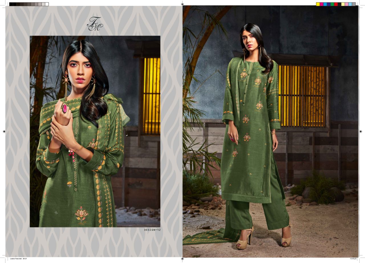 Trisha By T&m Designer 01 To 12 Series Designer Pakistani Suits Beautiful Stylish Fancy Colorful Casual Wear & Ethnic Wear Pure Ram Silk Dresses At Wholesale Price