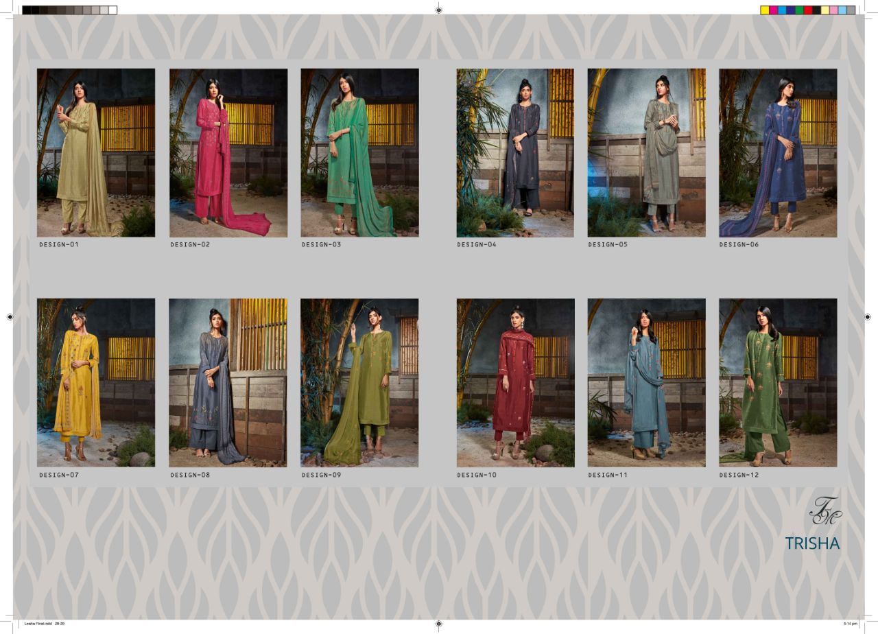 Trisha By T&m Designer 01 To 12 Series Designer Pakistani Suits Beautiful Stylish Fancy Colorful Casual Wear & Ethnic Wear Pure Ram Silk Dresses At Wholesale Price