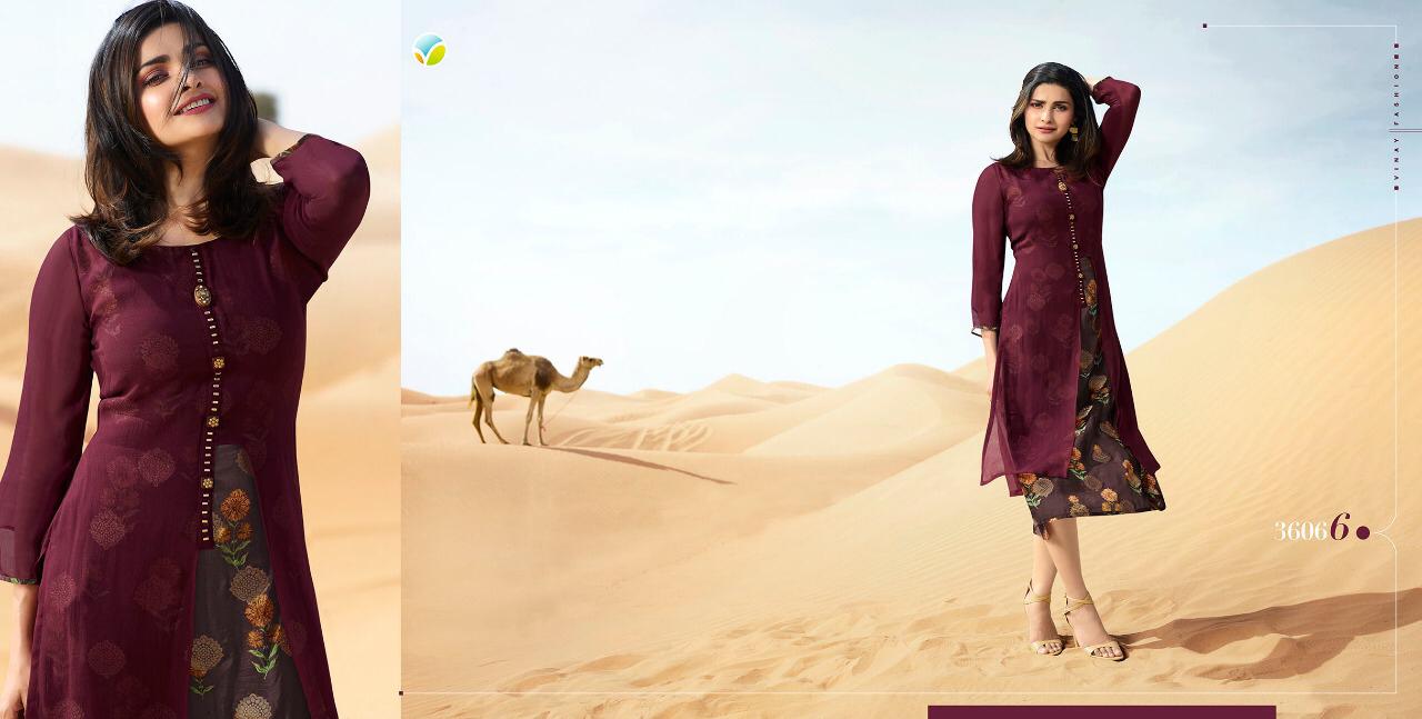 Tumbaa Fantasy By Vinay Fashion 36061 To 36069 Series Designer Beautiful Colorful Stylish Fancy Casual Wear & Ethnic Wear & Ready To Wear Satin/ Silk Kurtis At Wholesale Price