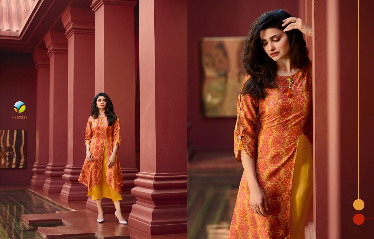 Tumbaa Destiny By Vinay Fashion 36331 To 36339 Series Beautiful Colorful Stylish Fancy Casual Wear & Ethnic Wear & Ready To Wear Dola Silk With Polo Silk Inner  Kurtis At Wholesale Price
