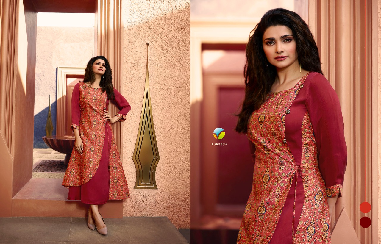 Tumbaa Destiny By Vinay Fashion 36331 To 36339 Series Beautiful Colorful Stylish Fancy Casual Wear & Ethnic Wear & Ready To Wear Dola Silk With Polo Silk Inner  Kurtis At Wholesale Price