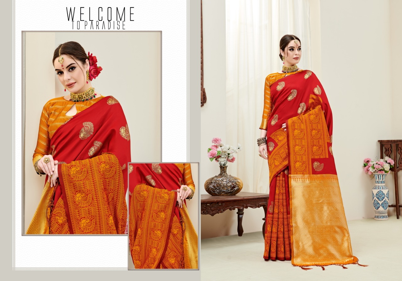 Umanga Vol-3 By Yadu Nandan Fashion 101 To 110 Series Indian Traditional Wear Collection Beautiful Stylish Fancy Colorful Party Wear & Occasional Wear Kanjivaram Art Silk Sarees At Wholesale Price
