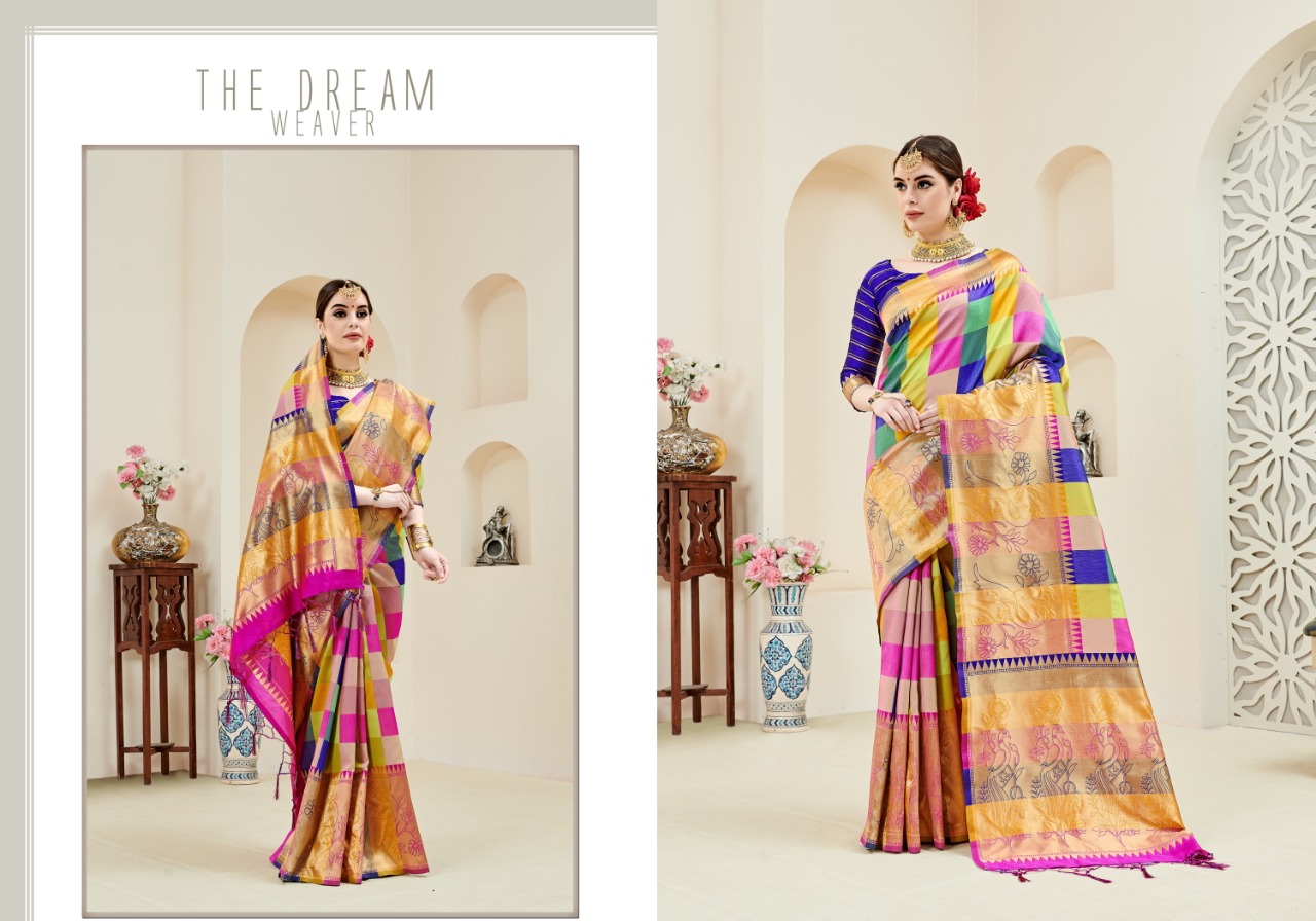 Umanga Vol-3 By Yadu Nandan Fashion 101 To 110 Series Indian Traditional Wear Collection Beautiful Stylish Fancy Colorful Party Wear & Occasional Wear Kanjivaram Art Silk Sarees At Wholesale Price