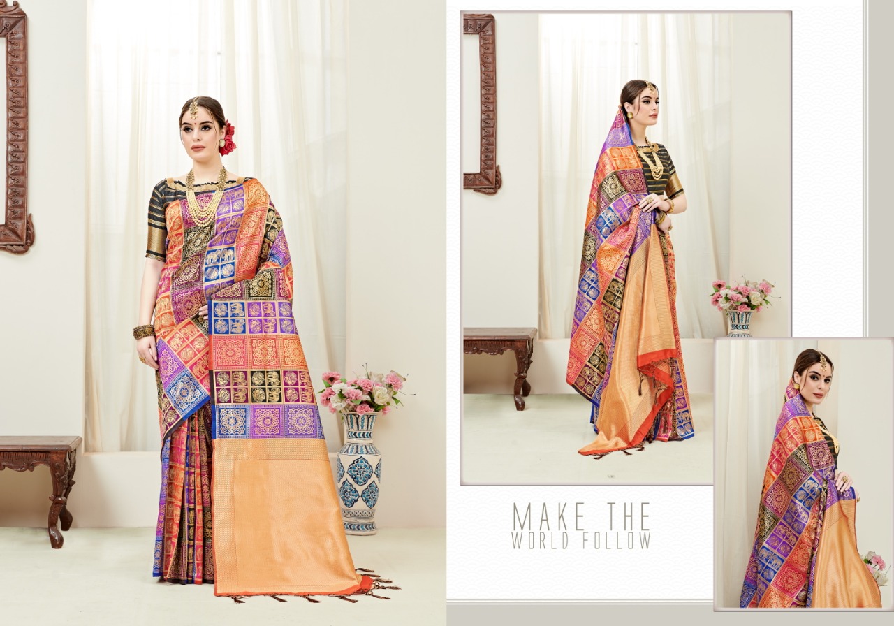 Umanga Vol-3 By Yadu Nandan Fashion 101 To 110 Series Indian Traditional Wear Collection Beautiful Stylish Fancy Colorful Party Wear & Occasional Wear Kanjivaram Art Silk Sarees At Wholesale Price