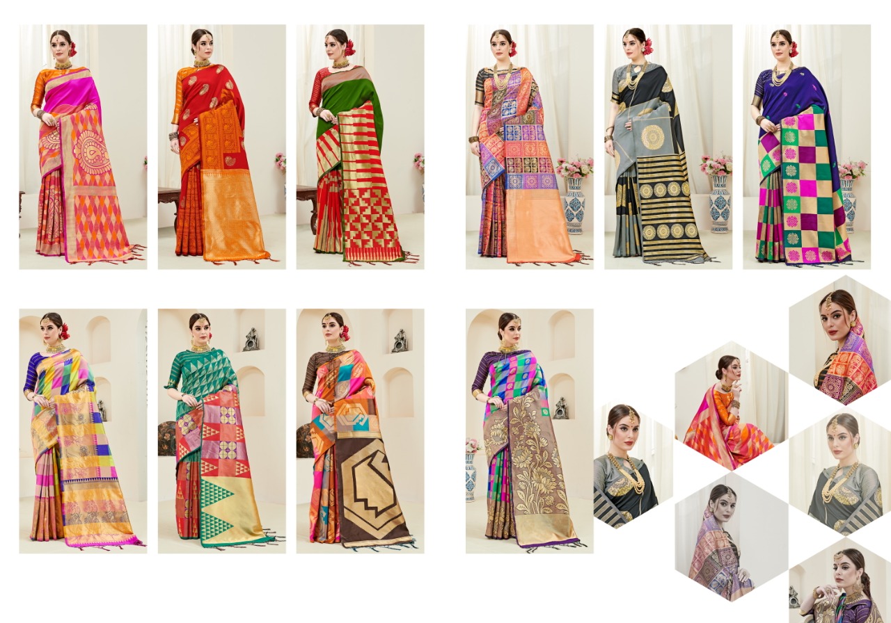 Umanga Vol-3 By Yadu Nandan Fashion 101 To 110 Series Indian Traditional Wear Collection Beautiful Stylish Fancy Colorful Party Wear & Occasional Wear Kanjivaram Art Silk Sarees At Wholesale Price