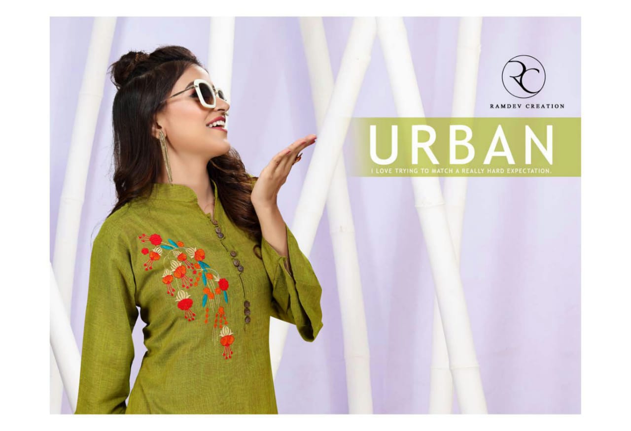 Urban By Rc 1001 To 1008 Series Beautiful Colorful Stylish Fancy Casual Wear & Ethnic Wear & Ready To Wear Rayon With Heavy Embroidery Kurtis At Wholesale Price