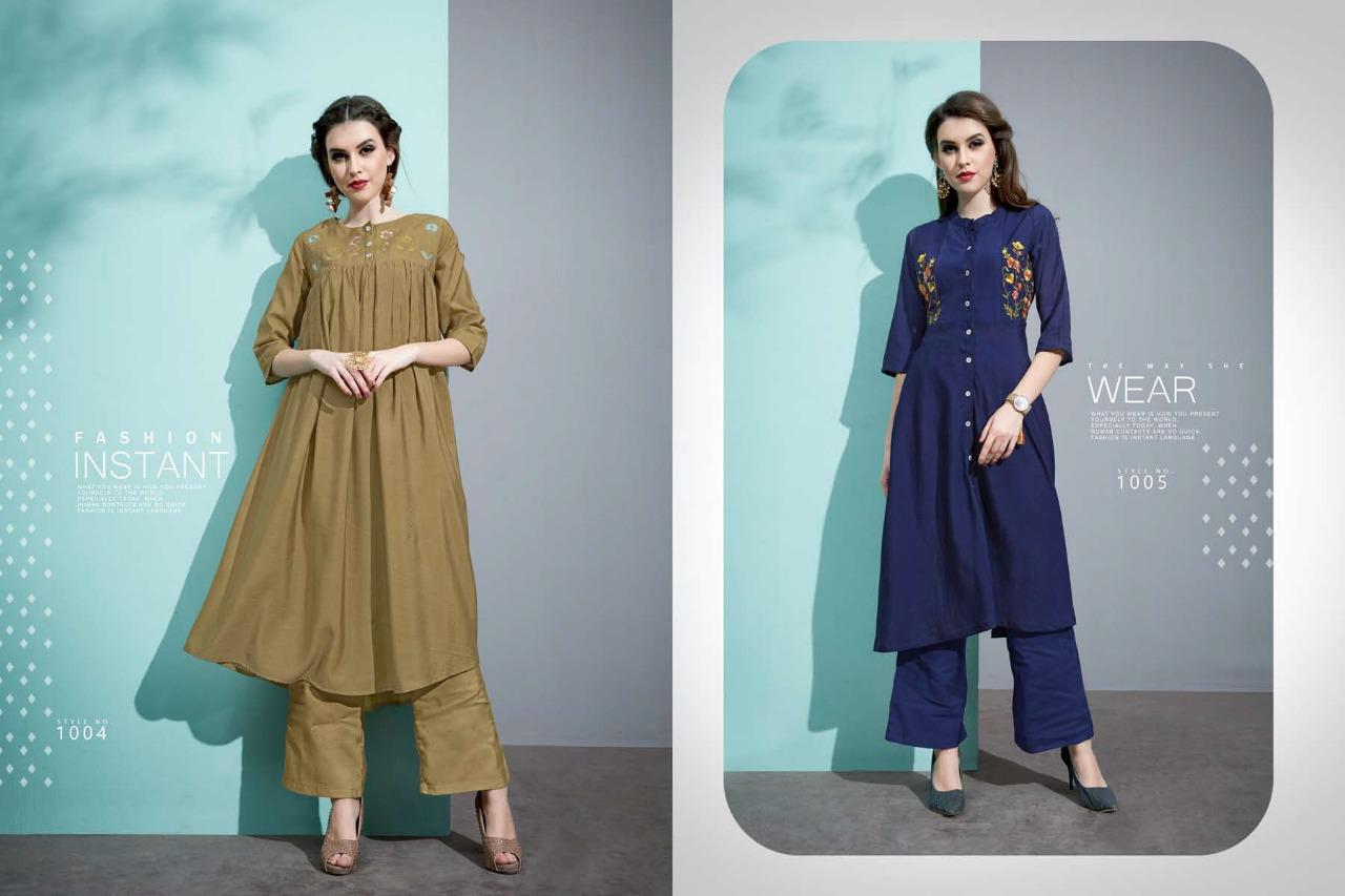 Vaarahi Vol-6 By Amore 1001 To 1006 Series Beautiful Colorful Stylish Fancy Casual Wear & Ethnic Wear Pure Cotton Silk With Embroidered Kurtis With Bottom At Wholesale Price