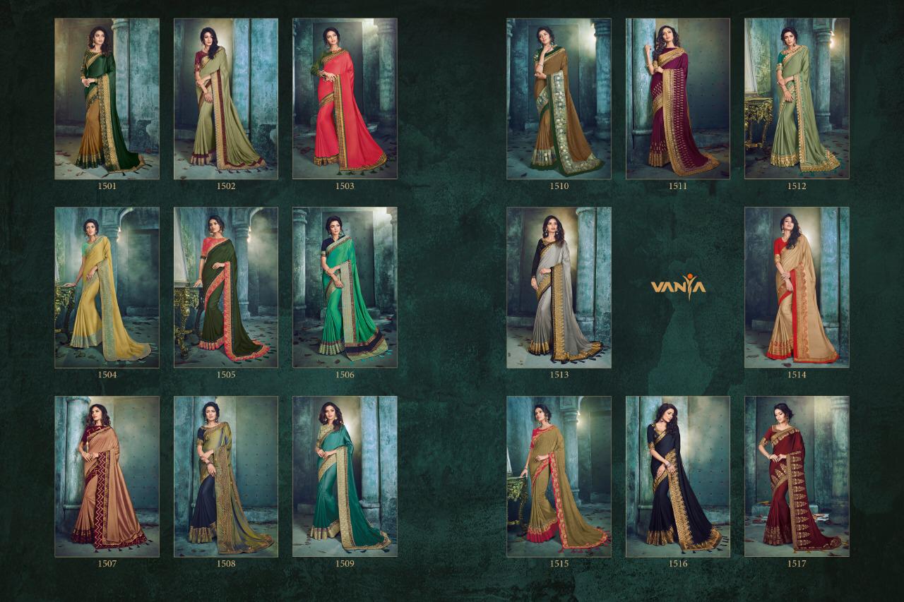 Vanya Vol-6 By Vanya 1501 To 1517 Series Indian Traditional Wear Collection Beautiful Stylish Fancy Colorful Party Wear & Occasional Wear Fancy Sarees At Wholesale Price