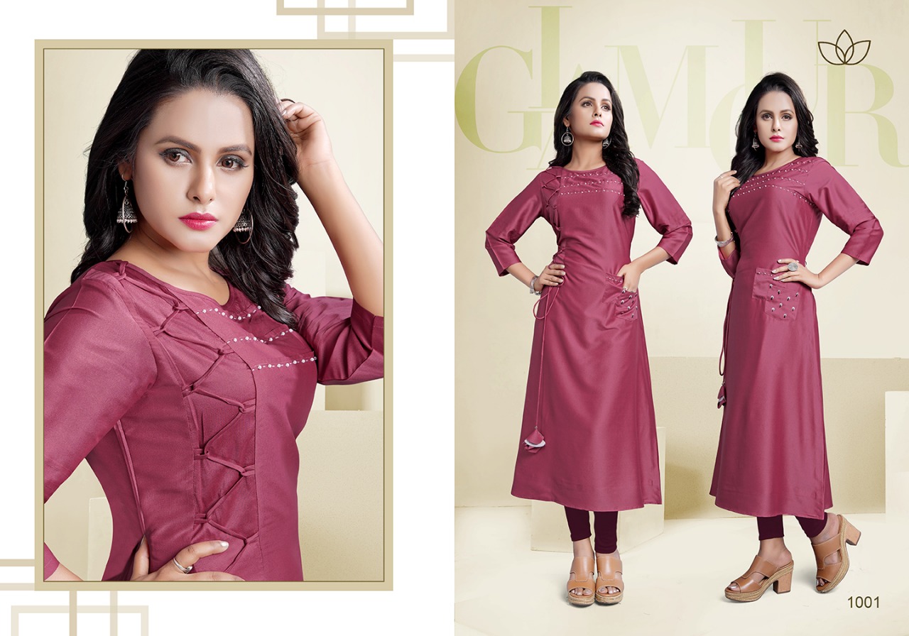 Vanilla By Sanidhya Trendz 1001 To 1004 Series Beautiful Colorful Stylish Fancy Party Wear & Ethnic Wear & Ready To Wear Baverly Kurtis At Wholesale Price