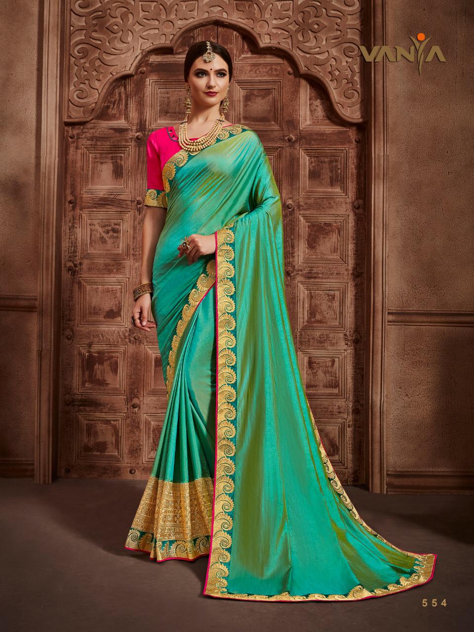 Vaniya 545 Series By Vanya 545 To 562 Series Indian Traditional Wear Collection Beautiful Stylish Fancy Colorful Party Wear & Occasional Wear Fancy Sarees At Wholesale Price