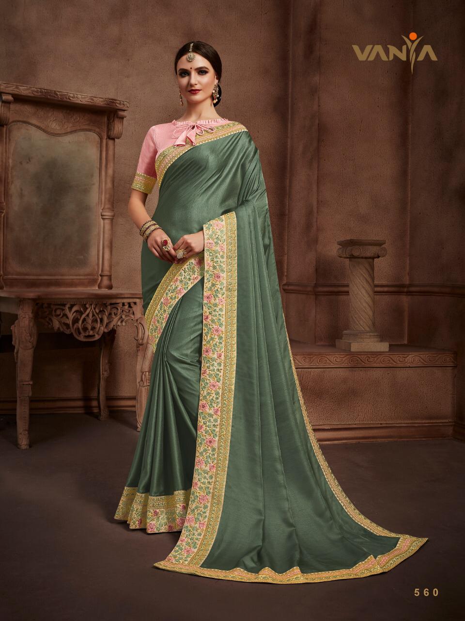 Vaniya 545 Series By Vanya 545 To 562 Series Indian Traditional Wear Collection Beautiful Stylish Fancy Colorful Party Wear & Occasional Wear Fancy Sarees At Wholesale Price