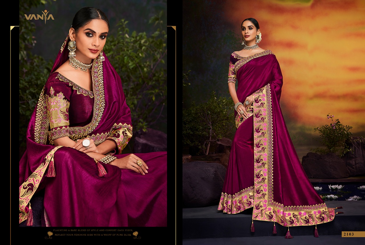 Vanya Vol-11 By Vanya 2101 To 2115 Series Indian Traditional Wear Collection Beautiful Stylish Fancy Colorful Party Wear & Occasional Wear Fancy Sarees At Wholesale Price