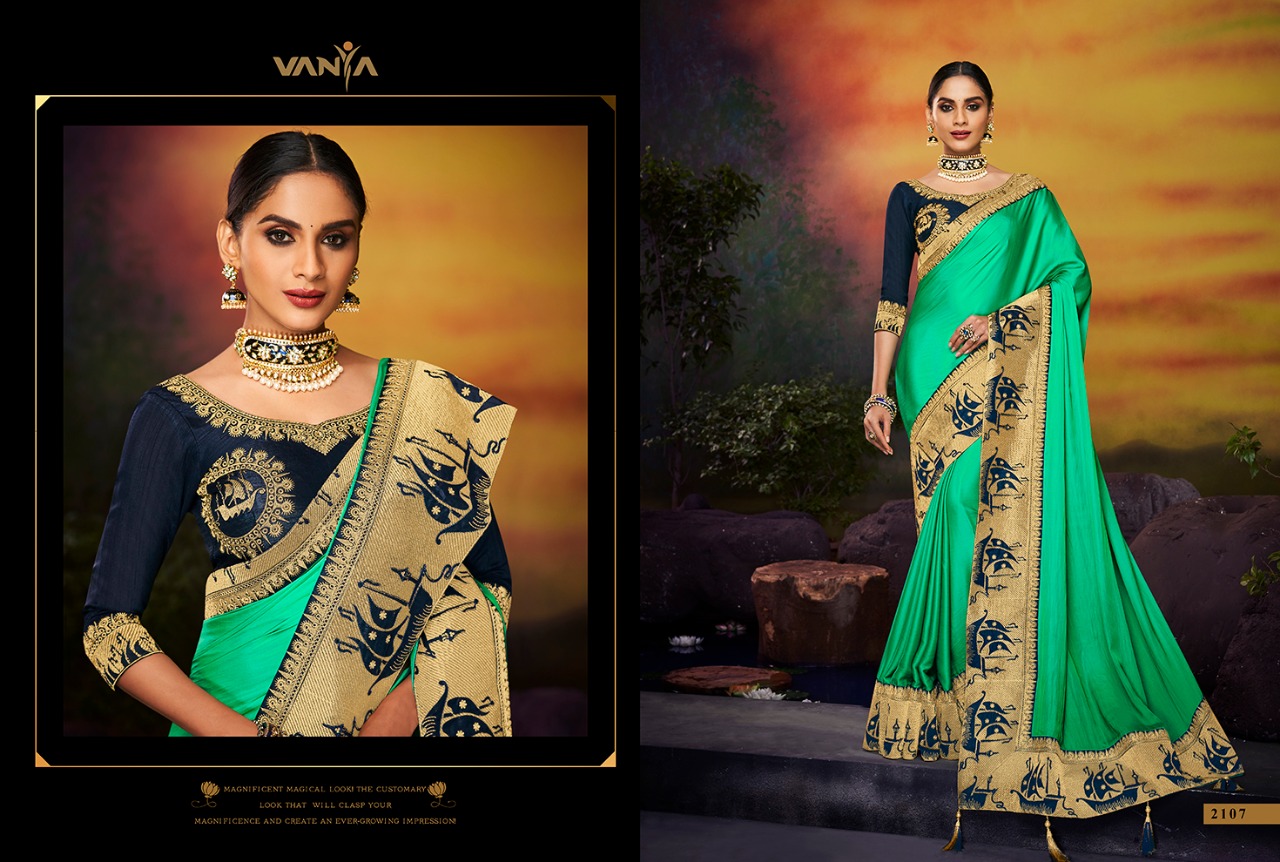 Vanya Vol-11 By Vanya 2101 To 2115 Series Indian Traditional Wear Collection Beautiful Stylish Fancy Colorful Party Wear & Occasional Wear Fancy Sarees At Wholesale Price