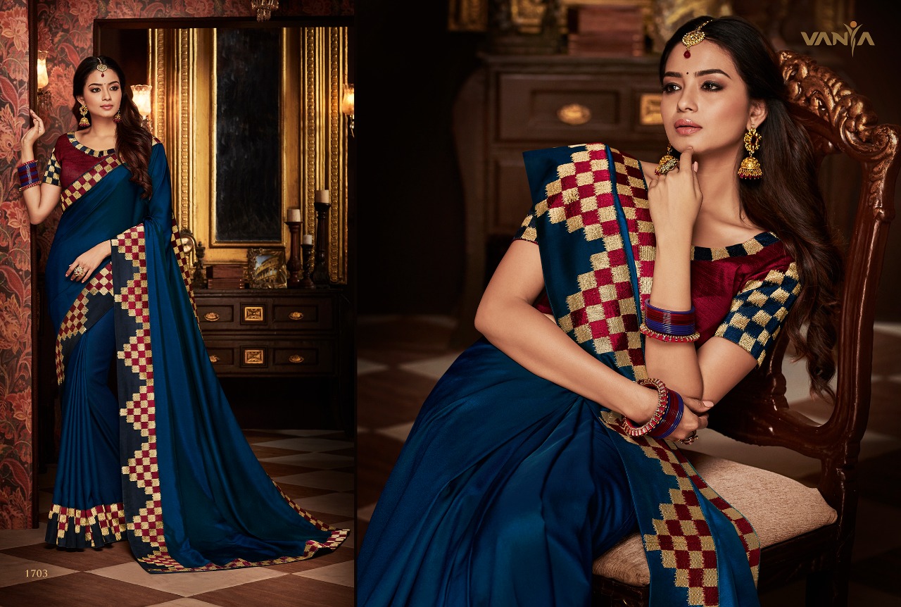 Vaniya Vol-8 By Vanya 1701 To 1719 Series Indian Traditional Wear Collection Beautiful Stylish Fancy Colorful Party Wear & Occasional Wear Sarees At Wholesale Price