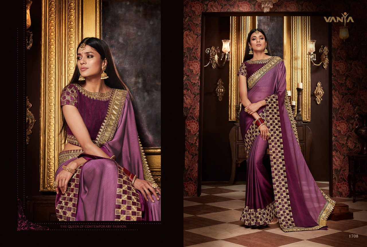 Vaniya Vol-8 By Vanya 1701 To 1719 Series Indian Traditional Wear Collection Beautiful Stylish Fancy Colorful Party Wear & Occasional Wear Sarees At Wholesale Price