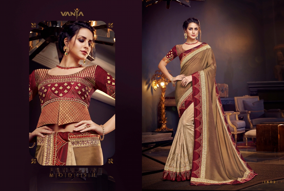 Vaniya Vol-9 By Vanya 1801 To 1815 Series Indian Traditional Wear Collection Beautiful Stylish Fancy Colorful Party Wear & Occasional Wear Fancy Sarees At Wholesale Price