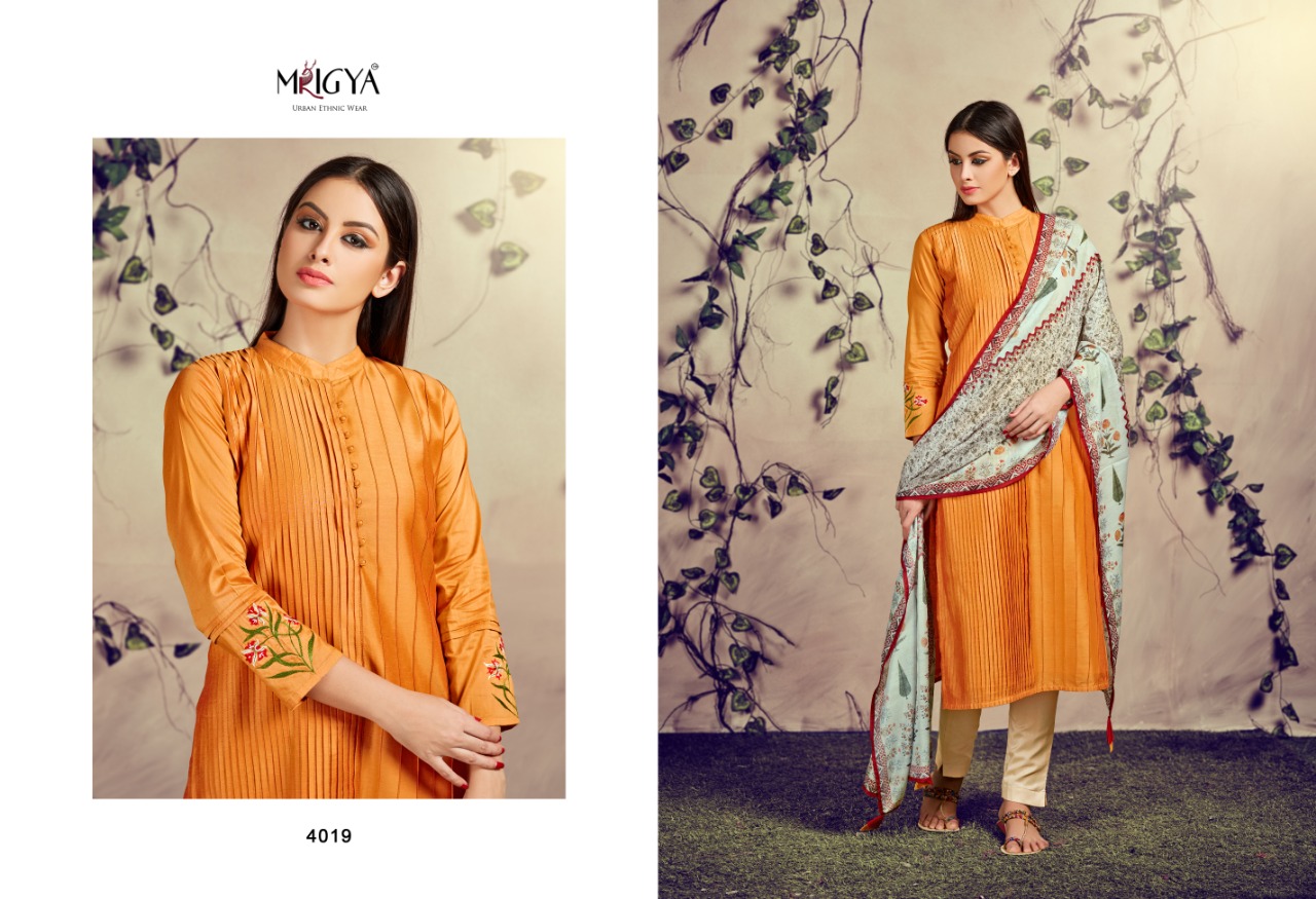 Varnika By Mrigya 4018 To 4022 Series Beautiful Colorful Stylish Fancy Casual Wear & Ethnic Wear & Ready To Wear Silk Kurtis At Wholesale Price