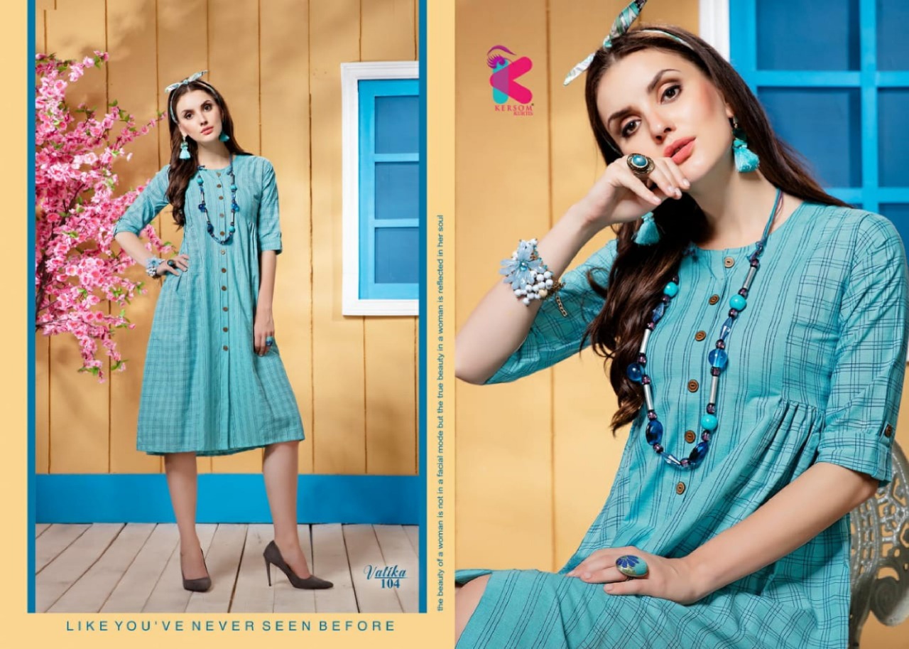 Vatika By Kersom 101 To 110 Series Beautiful Stylish Fancy Colorful Casual Wear & Ethnic Wear & Ready To Wear Heavy Cotton Lining Kurtis At Wholesale Price