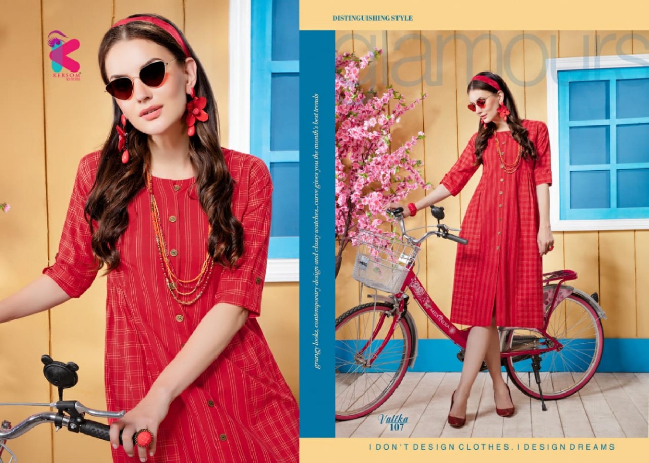 Vatika By Kersom 101 To 110 Series Beautiful Stylish Fancy Colorful Casual Wear & Ethnic Wear & Ready To Wear Heavy Cotton Lining Kurtis At Wholesale Price