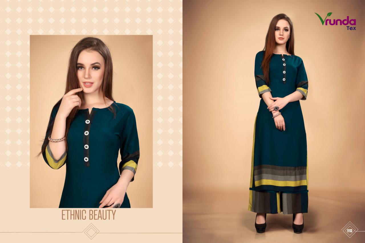 Vedanshi By Vrunda Tex 1111 To 1115 Series Designer Beautiful Stylish Fancy Colorful Party Wear & Ethnic Wear & Ready To Wear Rayon Digital Printed Kurtis With Bottom At Wholesale Price