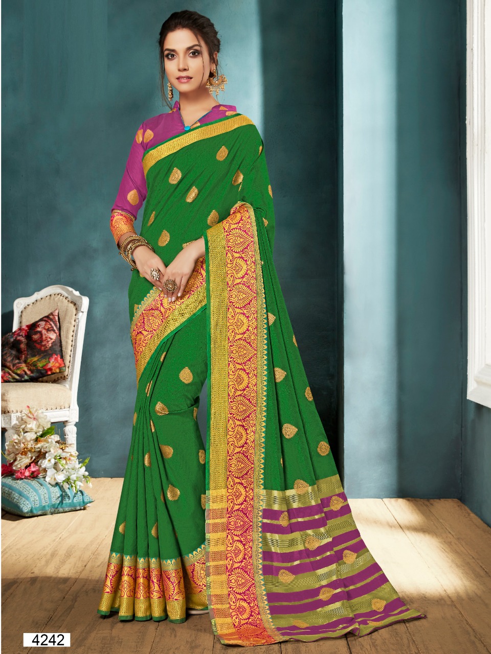 Veer Zara By Shangrila 1001 To 1006 Series Indian Traditional Wear Collection Beautiful Stylish Fancy Colorful Party Wear & Occasional Wear Weaving Printed Sarees At Wholesale Price