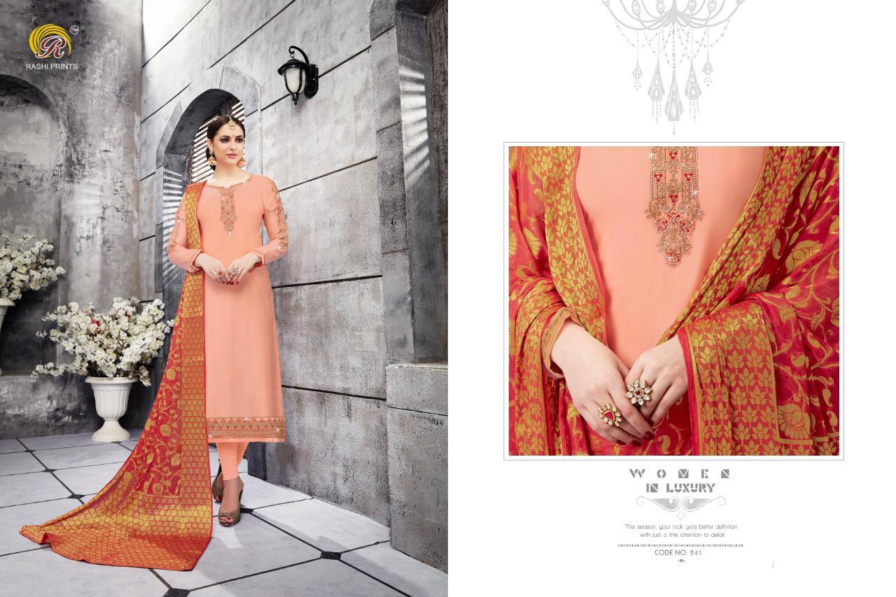 Veera By Rashi Prints 241 To 247 Series Designer Festive Suits Collection Beautiful Stylish Fancy Colorful Party Wear & Occasional Wear Satin Georgette Dresses At Wholesale Price