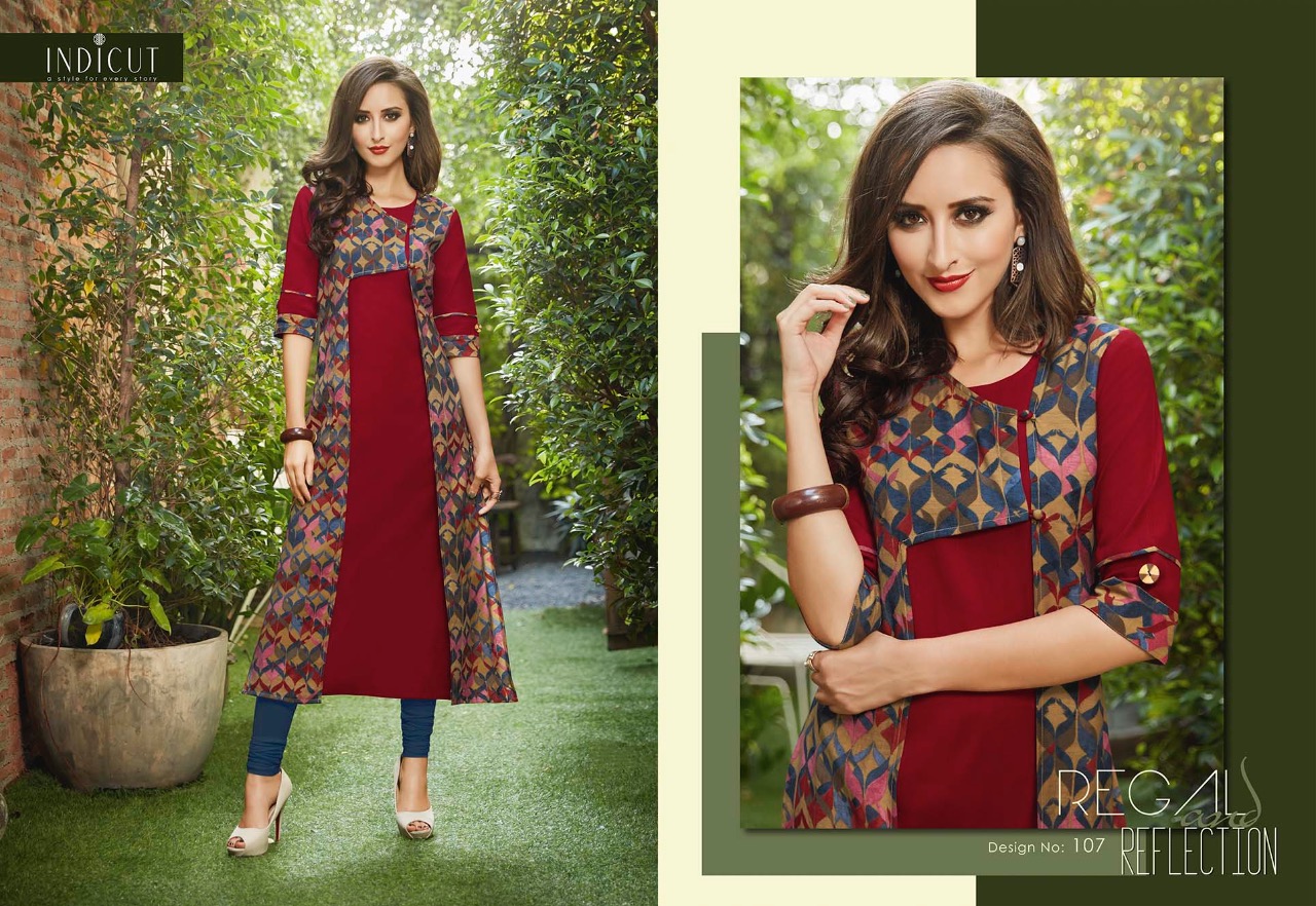 Verve By Indicut 101 To 111 Series Beautiful Stylish Fancy Colorful Casual Wear & Ethnic Wear & Ready To Wear Viscose Printed Kurtis At Wholesale Price