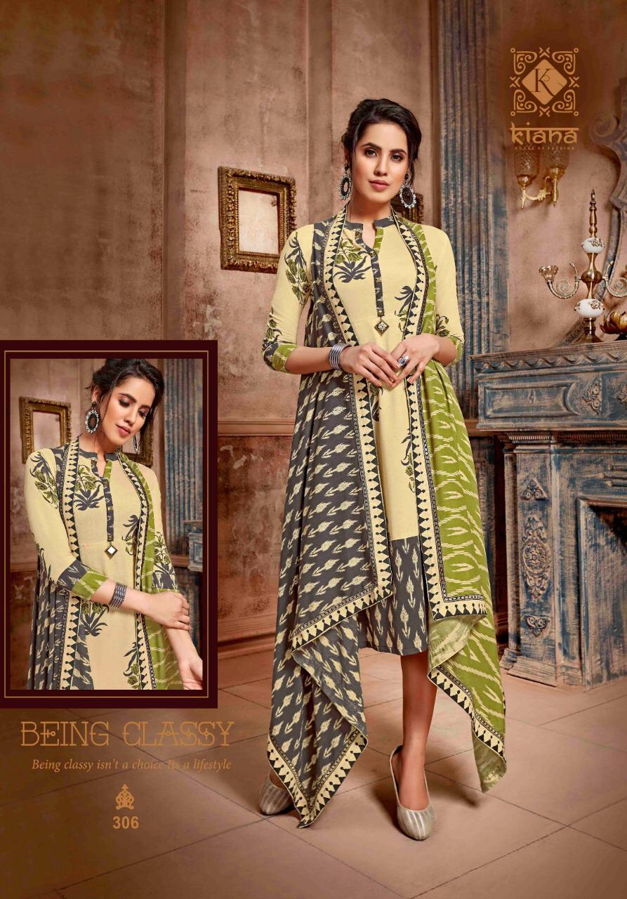 Vintage Vol-3 By Kiana 301 To 310 Series Indian Traditional Wear Collection Beautiful Stylish Fancy Colorful Party Wear & Occasional Wear Rayon Print And Embroidered Work At Wholesale Price