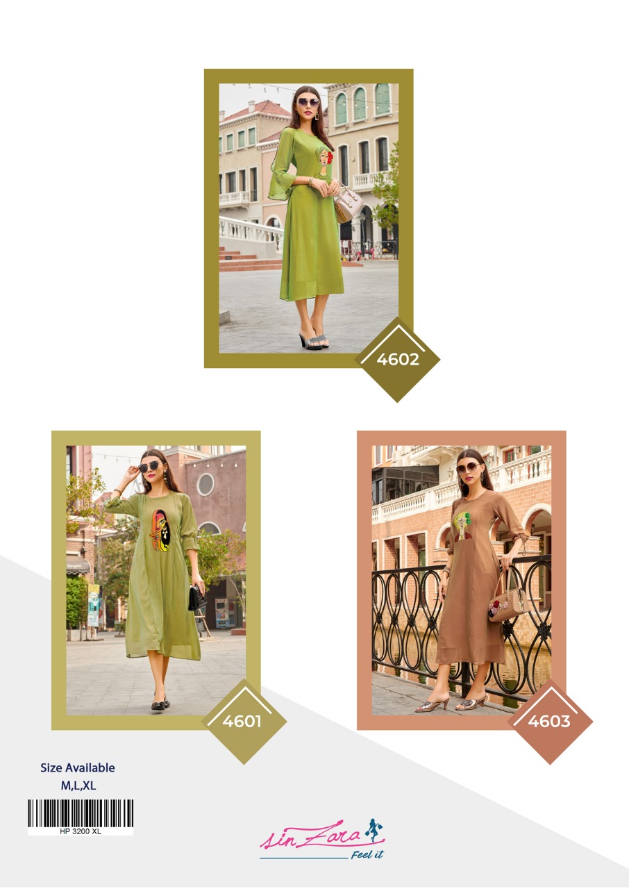 Vintage By Sin Zara 4601 To 4606 Series Designer Beautiful Stylish Colorful Fancy Ready To Wear & Casual Wear & Ethnic Wear Georgette Kurtis At Wholesale Price