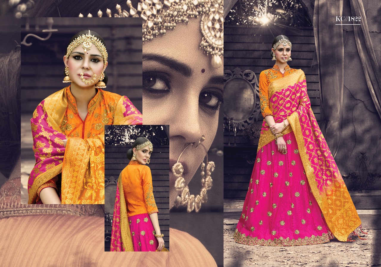 Viraasat By Kayce Trendz 1818 To 1825 Series Designer Wedding Collection Beautiful Colorful Stylish Fancy Party Wear & Occasional Wear Banarasi Silk Lehengas At Wholesale Price