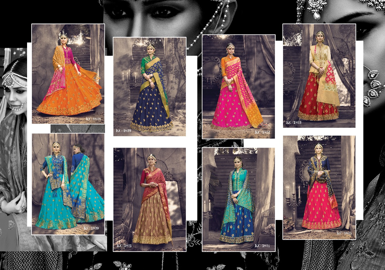 Viraasat By Kayce Trendz 1818 To 1825 Series Designer Wedding Collection Beautiful Colorful Stylish Fancy Party Wear & Occasional Wear Banarasi Silk Lehengas At Wholesale Price