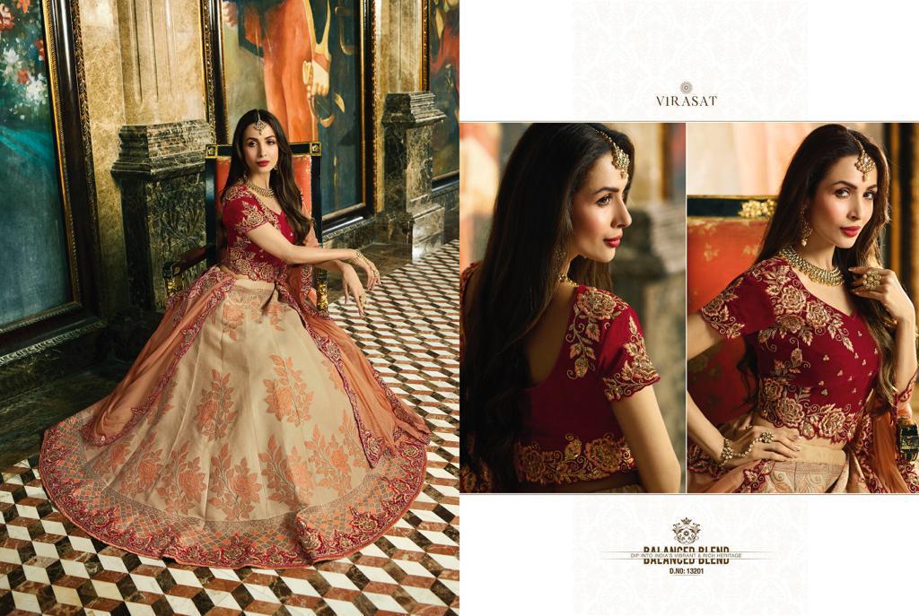 Virasat Vol-19 By Virasat 13201 To 13211 Series Indian Bridal Wear Collection Beautiful Stylish Fancy Colorful Wedding Wear & Occasional Wear Art Silk Embroidered Lehengas At Wholesale Price