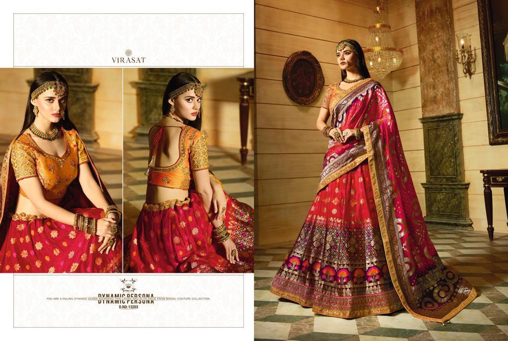 Virasat Vol-19 By Virasat 13201 To 13211 Series Indian Bridal Wear Collection Beautiful Stylish Fancy Colorful Wedding Wear & Occasional Wear Art Silk Embroidered Lehengas At Wholesale Price