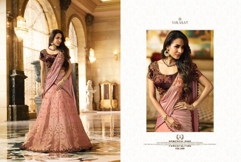 Virasat Vol-19 By Virasat 13201 To 13211 Series Indian Bridal Wear Collection Beautiful Stylish Fancy Colorful Wedding Wear & Occasional Wear Art Silk Embroidered Lehengas At Wholesale Price