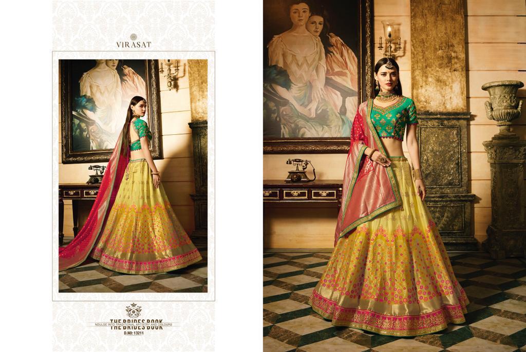 Virasat Vol-19 By Virasat 13201 To 13211 Series Indian Bridal Wear Collection Beautiful Stylish Fancy Colorful Wedding Wear & Occasional Wear Art Silk Embroidered Lehengas At Wholesale Price