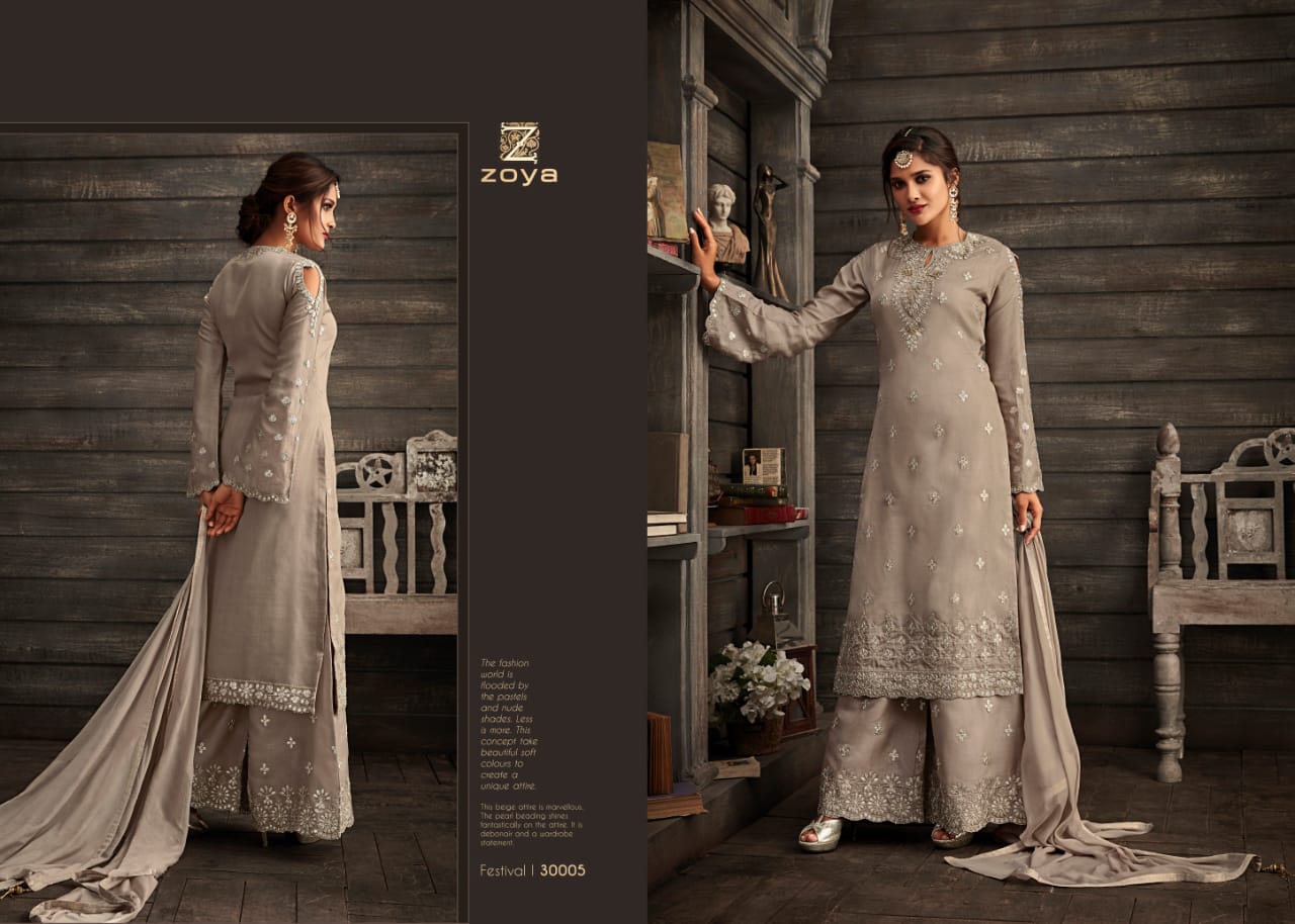 Vivana By Zoya 30001 To 30009 Series Beautiful Stylish Designer Printed And Embroidered Party Wear Occasional Wear Georgette Embroidered Dresses At Wholesale Price