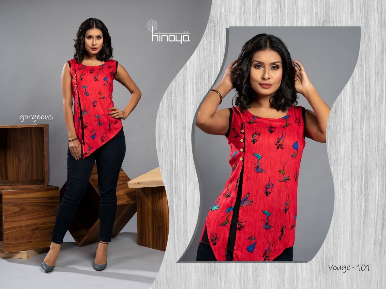 Vogue Vol-1 By Hinaya 101 To 109 Series Indian Traditional Wear Collection Beautiful Stylish Fancy Colorful Party Wear & Occasional Wear Rayon Printed Kurtis At Wholesale Price