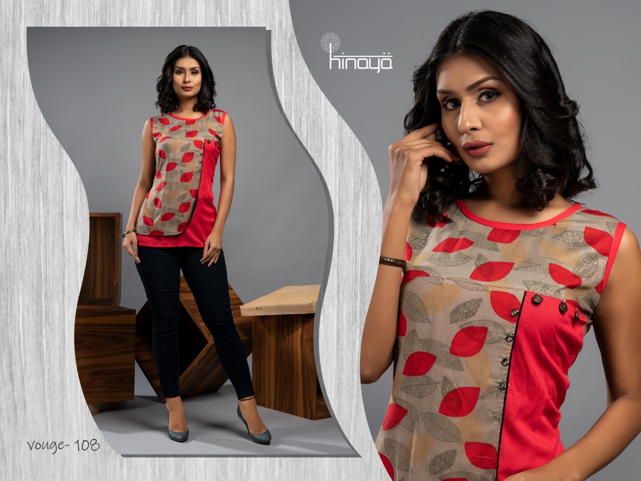 Vogue Vol-1 By Hinaya 101 To 109 Series Indian Traditional Wear Collection Beautiful Stylish Fancy Colorful Party Wear & Occasional Wear Rayon Printed Kurtis At Wholesale Price