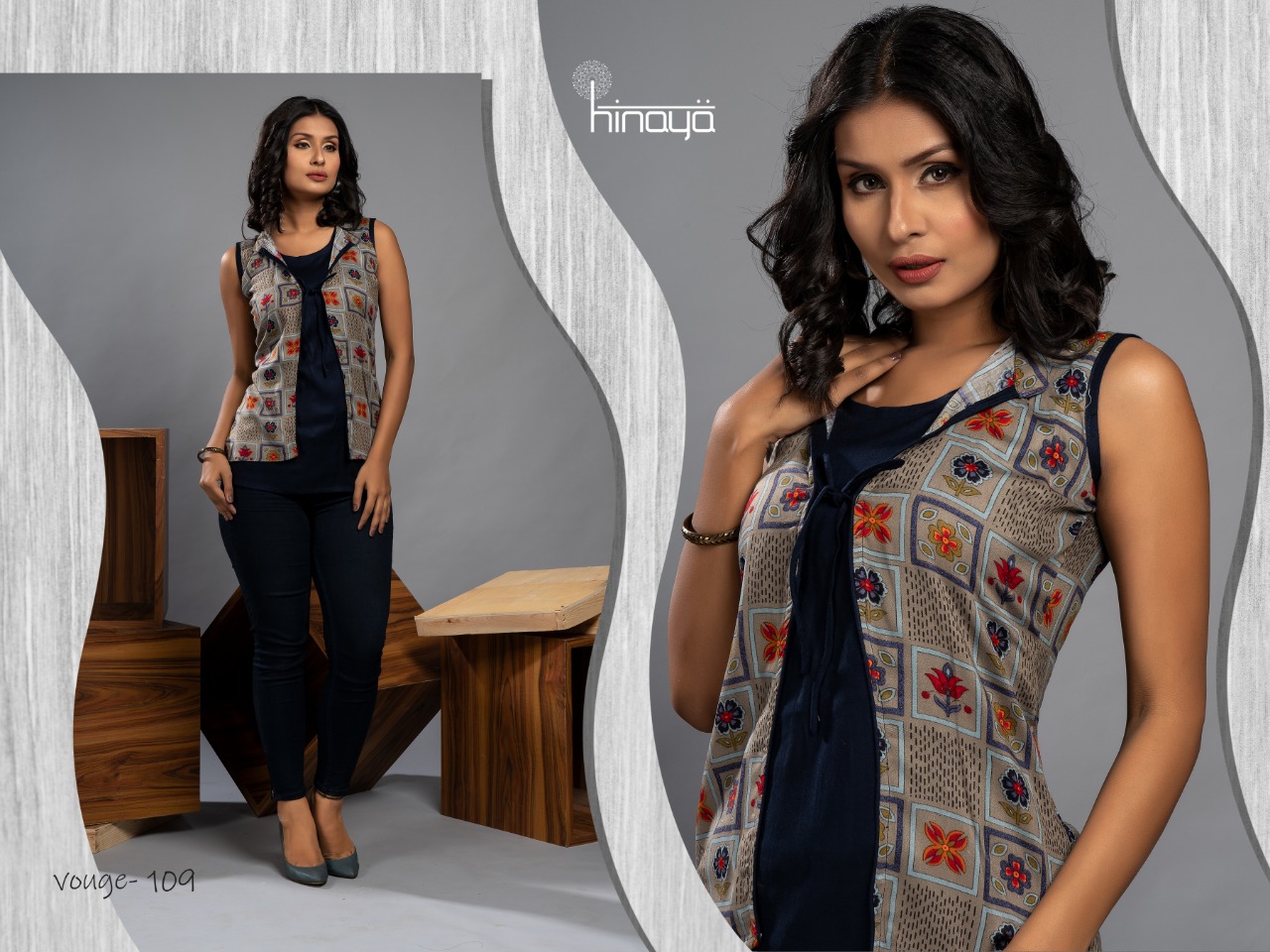 Vogue Vol-1 By Hinaya 101 To 109 Series Indian Traditional Wear Collection Beautiful Stylish Fancy Colorful Party Wear & Occasional Wear Rayon Printed Kurtis At Wholesale Price