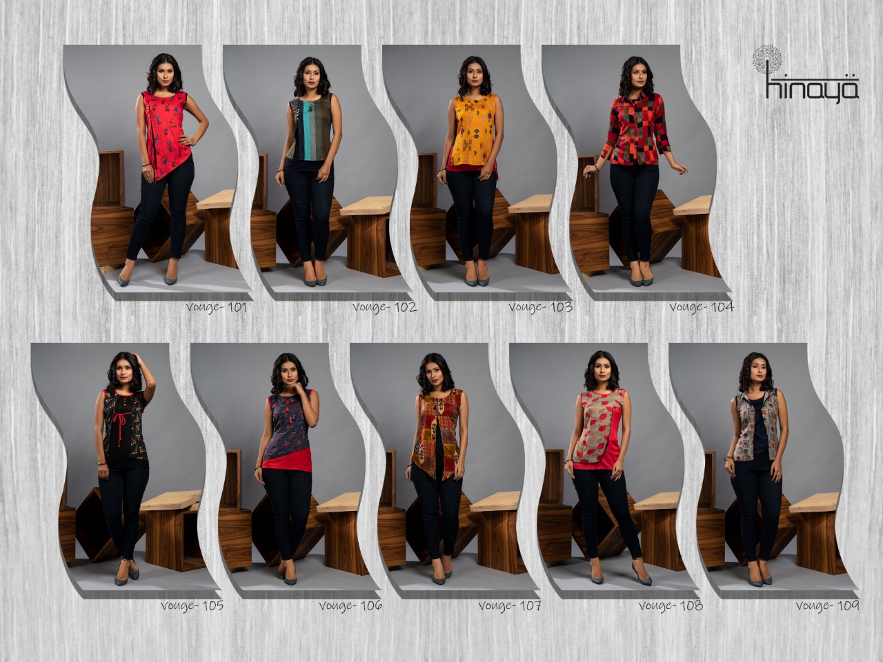 Vogue Vol-1 By Hinaya 101 To 109 Series Indian Traditional Wear Collection Beautiful Stylish Fancy Colorful Party Wear & Occasional Wear Rayon Printed Kurtis At Wholesale Price