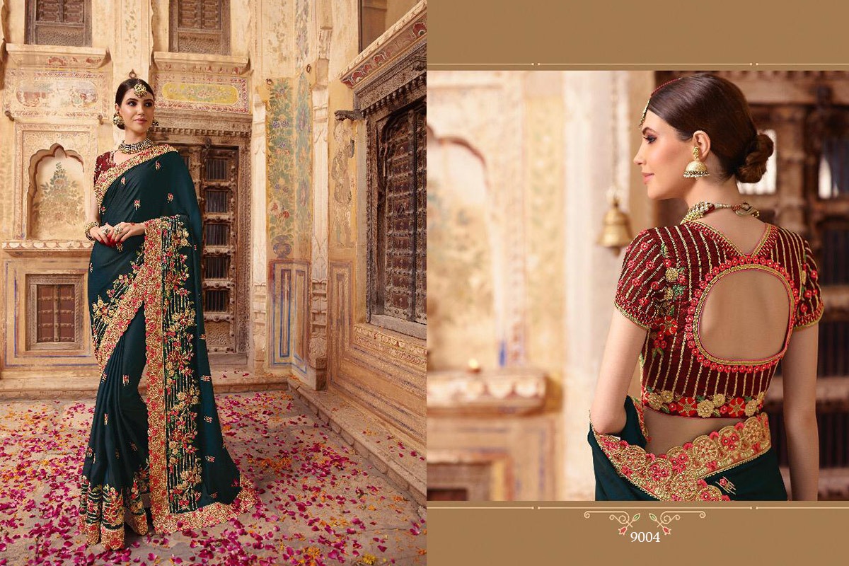 Vritika Vol-1 By Vritika 9001 To 9008 Series Indian Traditional Wear Collection Beautiful Stylish Fancy Colorful Party Wear & Occasional Wear Fancy Embroidered Sarees At Wholesale Price