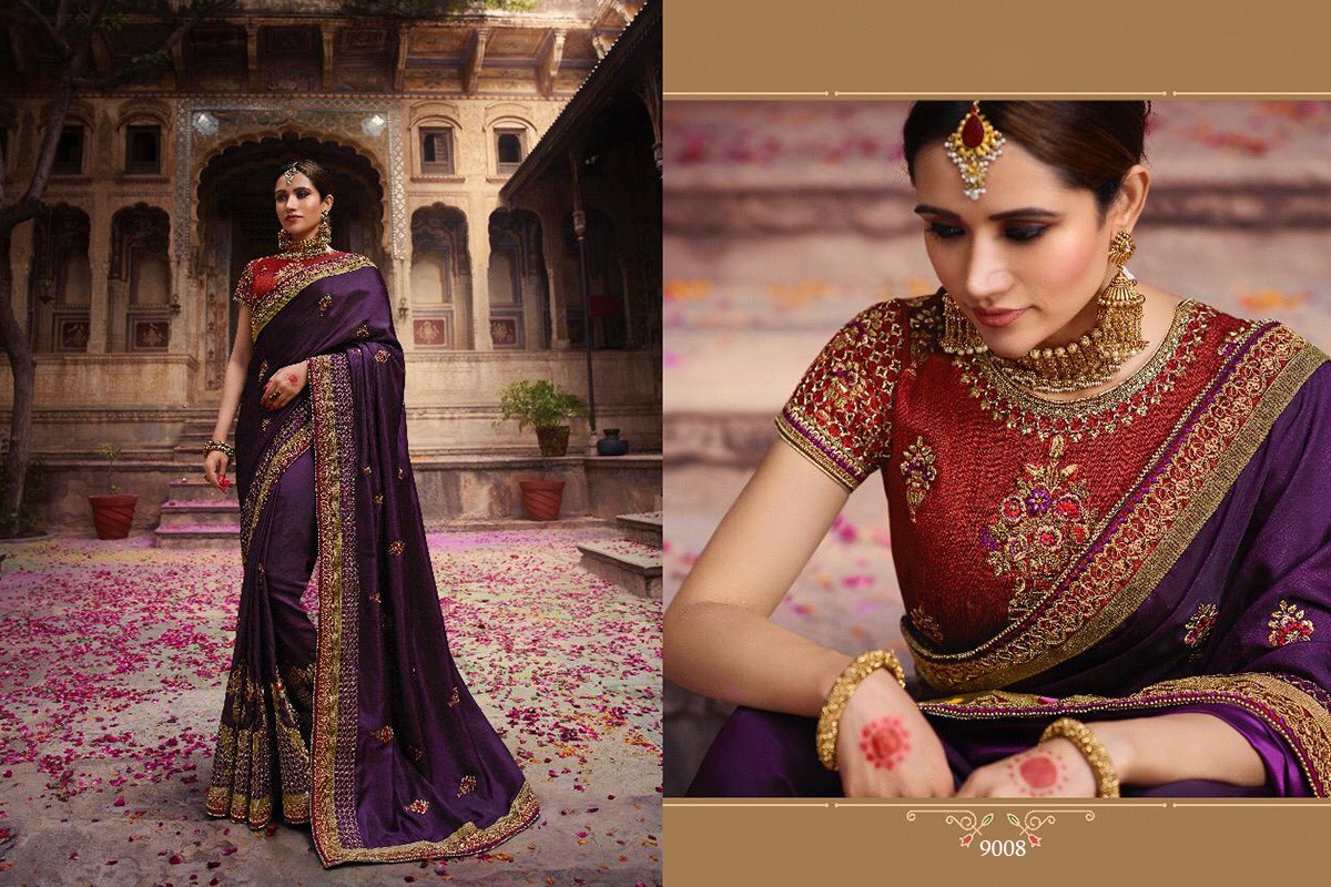 Vritika Vol-1 By Vritika 9001 To 9008 Series Indian Traditional Wear Collection Beautiful Stylish Fancy Colorful Party Wear & Occasional Wear Fancy Embroidered Sarees At Wholesale Price