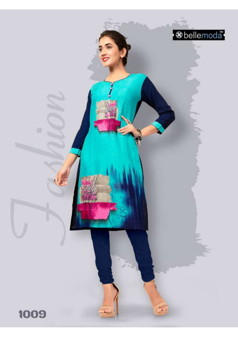W-style By Bellemoda 1001 To 1016 Series Beautiful Stylish Colorful Fancy Party Wear & Ethnic Wear & Ready To Wear Rayon Printed Kurtis At Wholesale Price