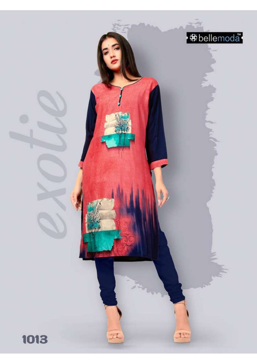 W-style By Bellemoda 1001 To 1016 Series Beautiful Stylish Colorful Fancy Party Wear & Ethnic Wear & Ready To Wear Rayon Printed Kurtis At Wholesale Price