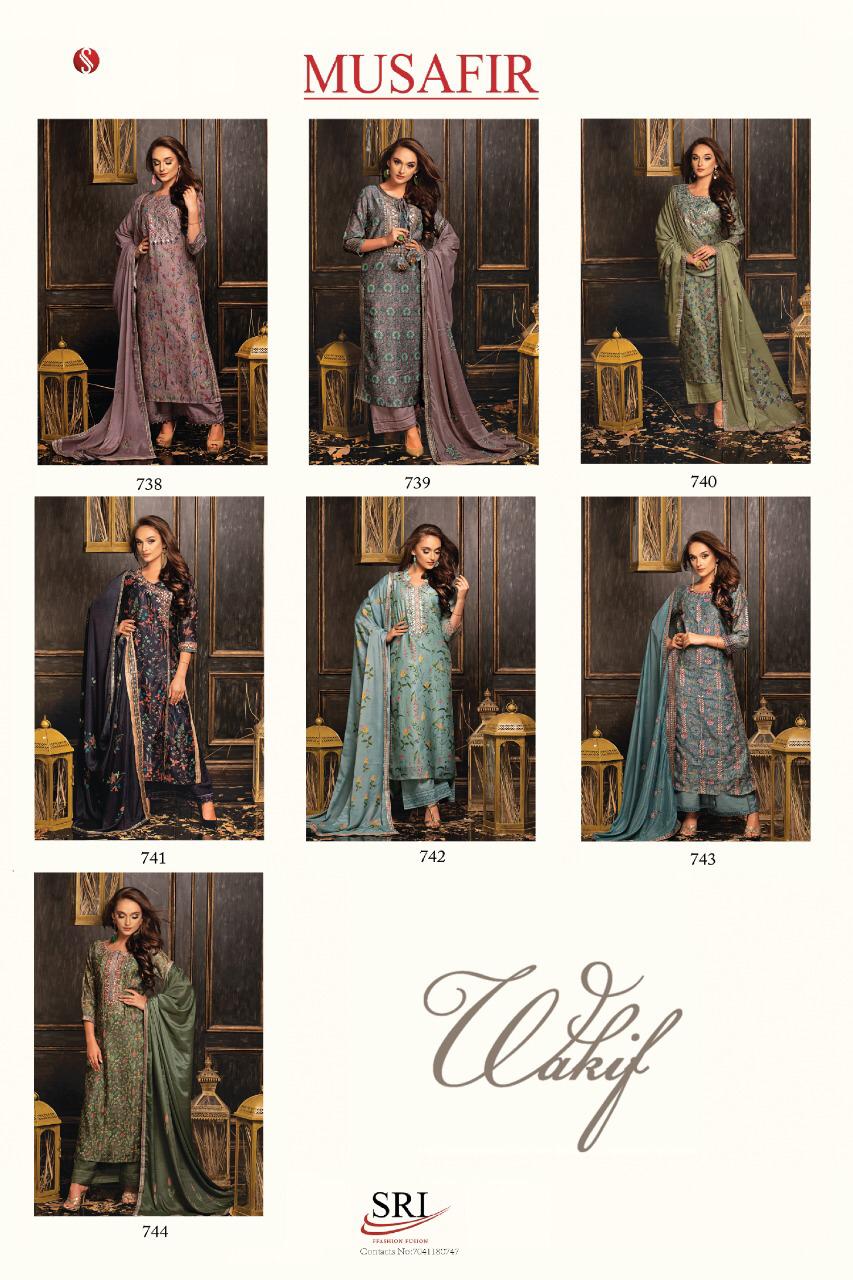 Wakif By Sri 738 To 744 Series Beautiful Collection Suits Stylish Fancy Colorful Party Wear & Ethnic Wear Heavy Silk Printed Dresses At Wholesale Price