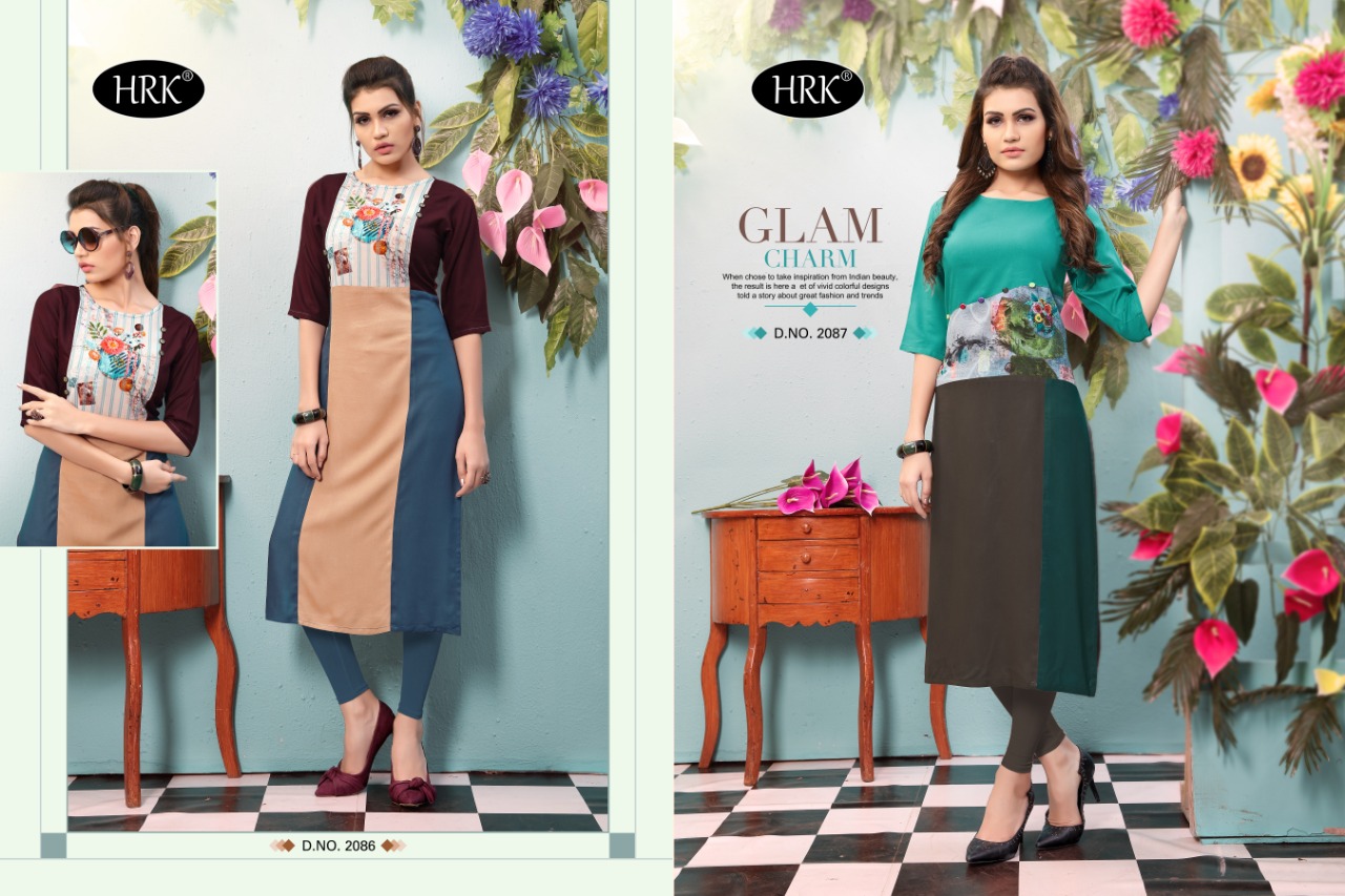 Walnut Vol-2 By Hrk 2083 To 2090 Series Beautiful Colorful Stylish Fancy Casual Wear & Ethnic Wear & Ready To Wear Rayon Printed Kurtis At Wholesale Price