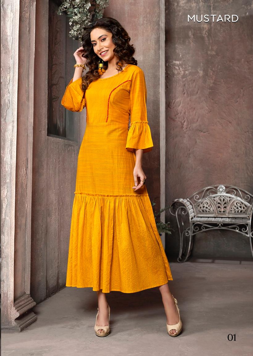 Weaves By Mustard 01 To 06 Series Beautiful Colorful Stylish Fancy Casual Wear & Ethnic Wear & Ready To Wear Cotton Kurtis At Wholesale Price